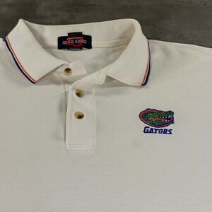Vintage Florida Gators Polo Mens XL White Short Sleeve Embroidered Golf Cotton